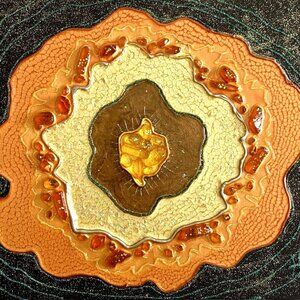 Cosmic Geode Original Art Mixed Media Faux Geode Signed Painting 8x10in